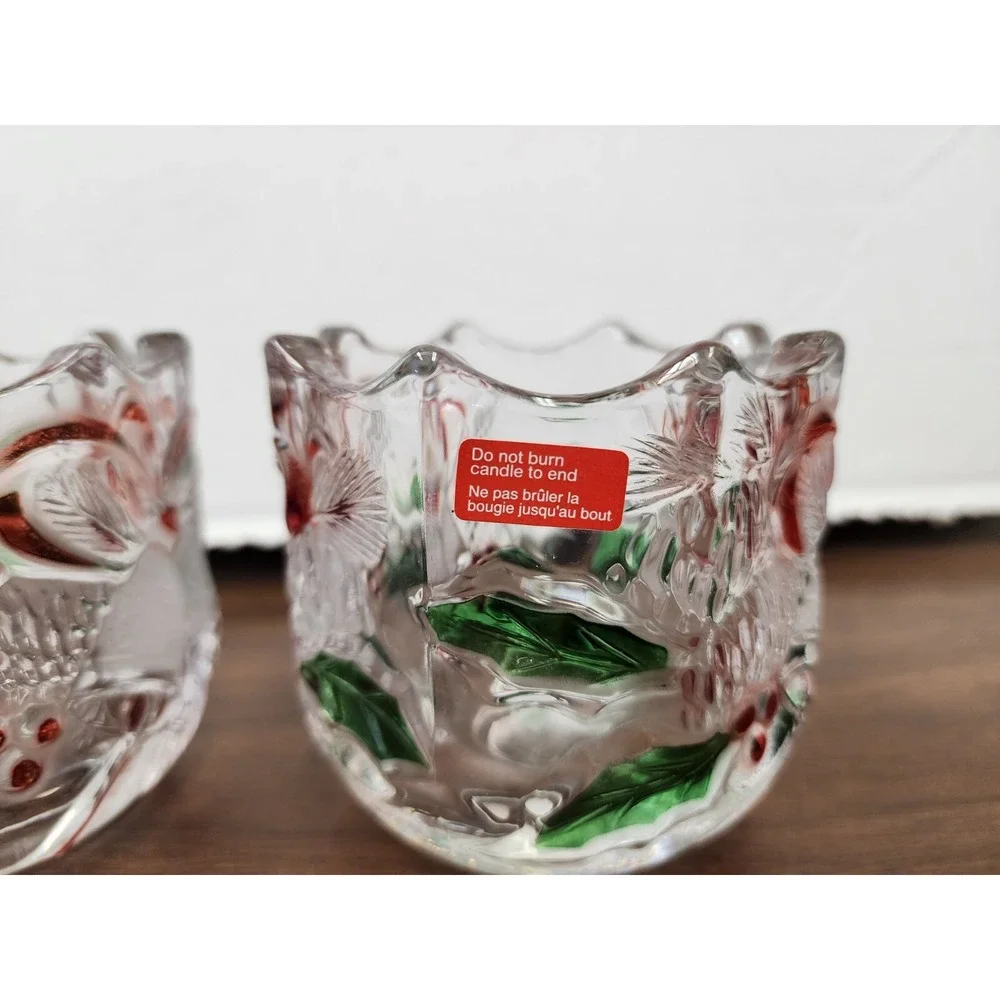 Celebrations By‎ Mikasa Crystal Votive Candle Holder Christmas Holiday Bells Lot